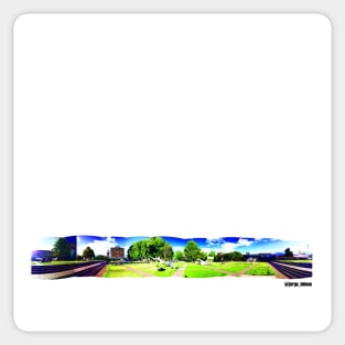 mexican university landscape in panoramic view Sticker